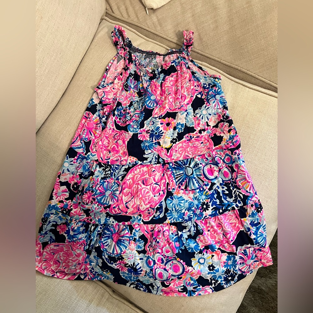 LILLY PULITZER Girls LORO DRESS - High Tide Turtle Amusement